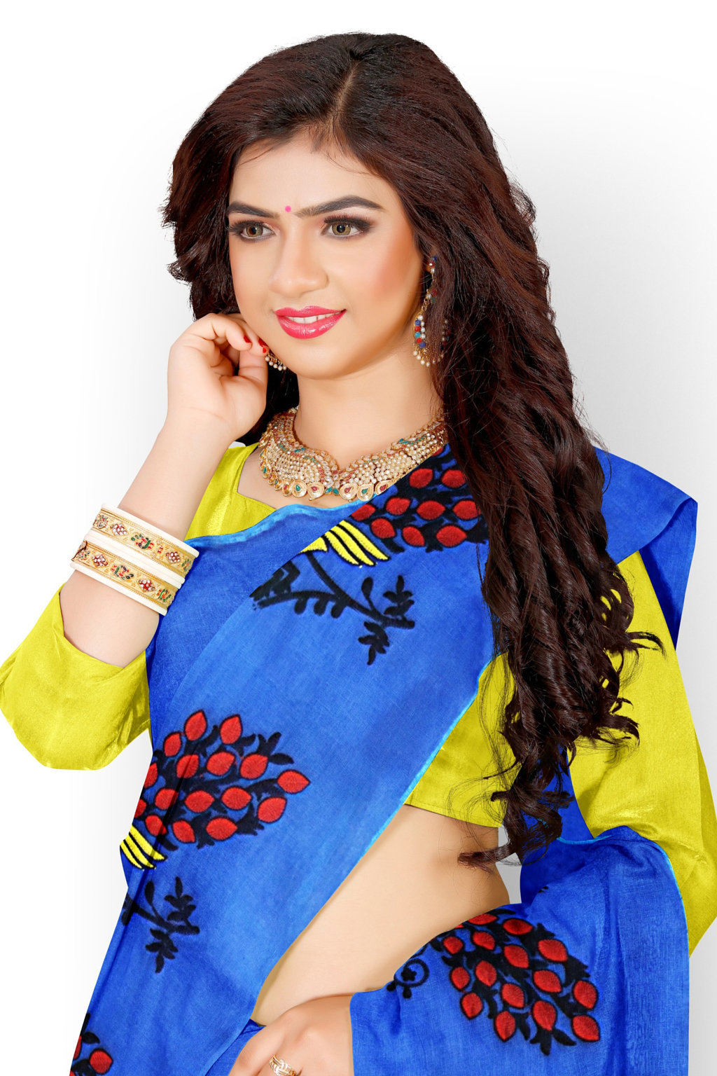 Blue Blended Cotton Mayuri Hand Hand Loom Saree (1113)